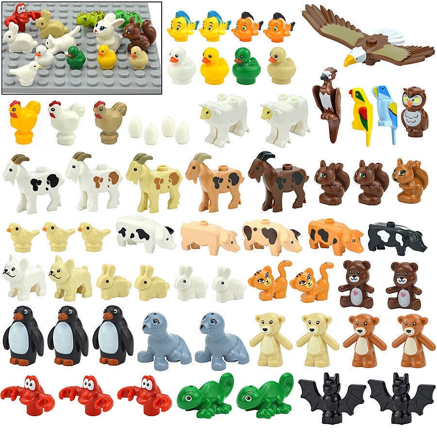 Lego City Animals Zoo Building Blocks Set with Shark Turtle Cat Dog Bird  