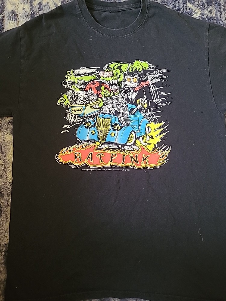 2000 Vintage Rat Fink Shirt Mens M/S Ed Big Daddy Roth Rat Power Graphic 90s