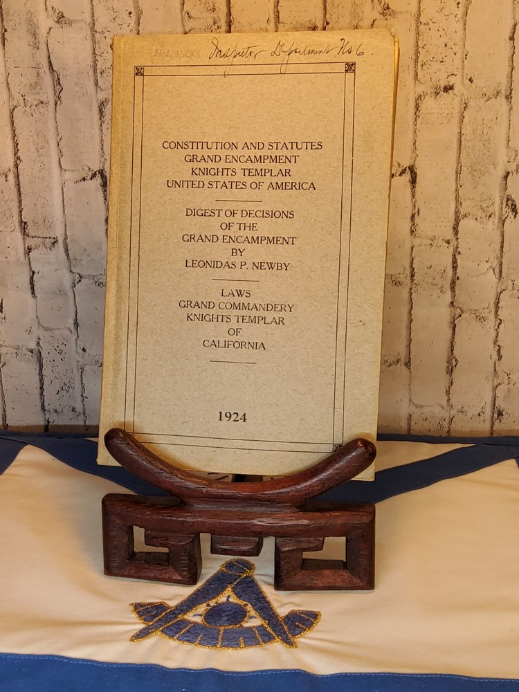 Antique book, 1924 Constitution and Statutes of Knights Templar of USA, MASONIC