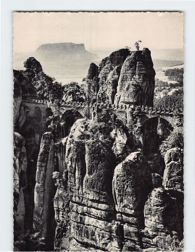 Postcard Bastei Bridge Saxon Switzerland Germany