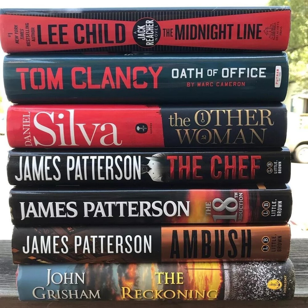 Lot of 9 Hardcover THRILLERS Patterson Cusler Cornwell - FREE Shipping