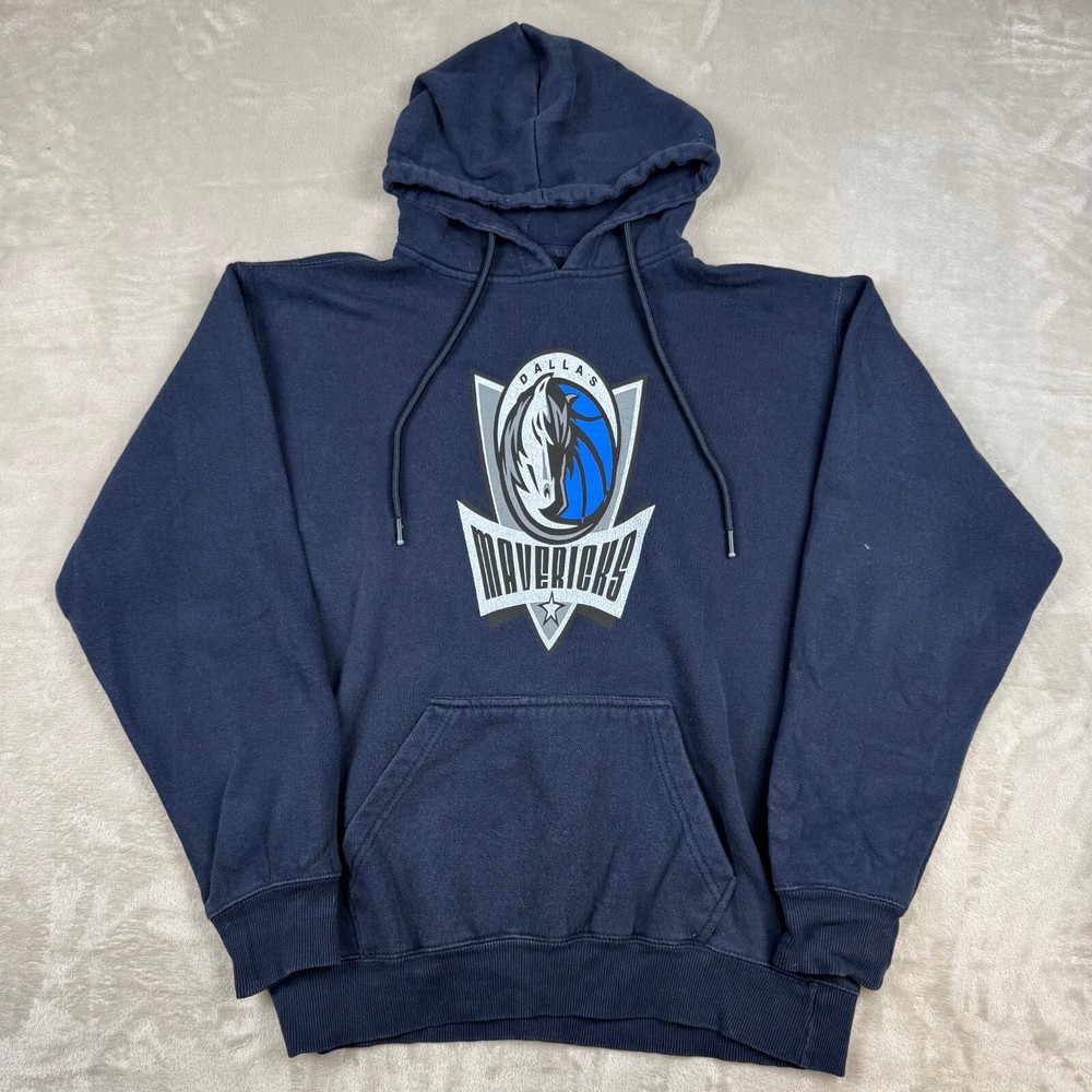 NBA Dallas Mavericks Logo Blue Mens Small Hoodie Sweatshirt Drawstrings