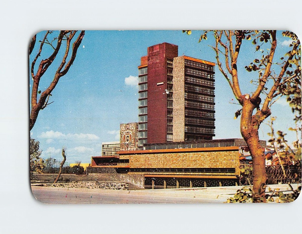 Postcard Ciudad Universitaria Rectoria Mexico City Mexico