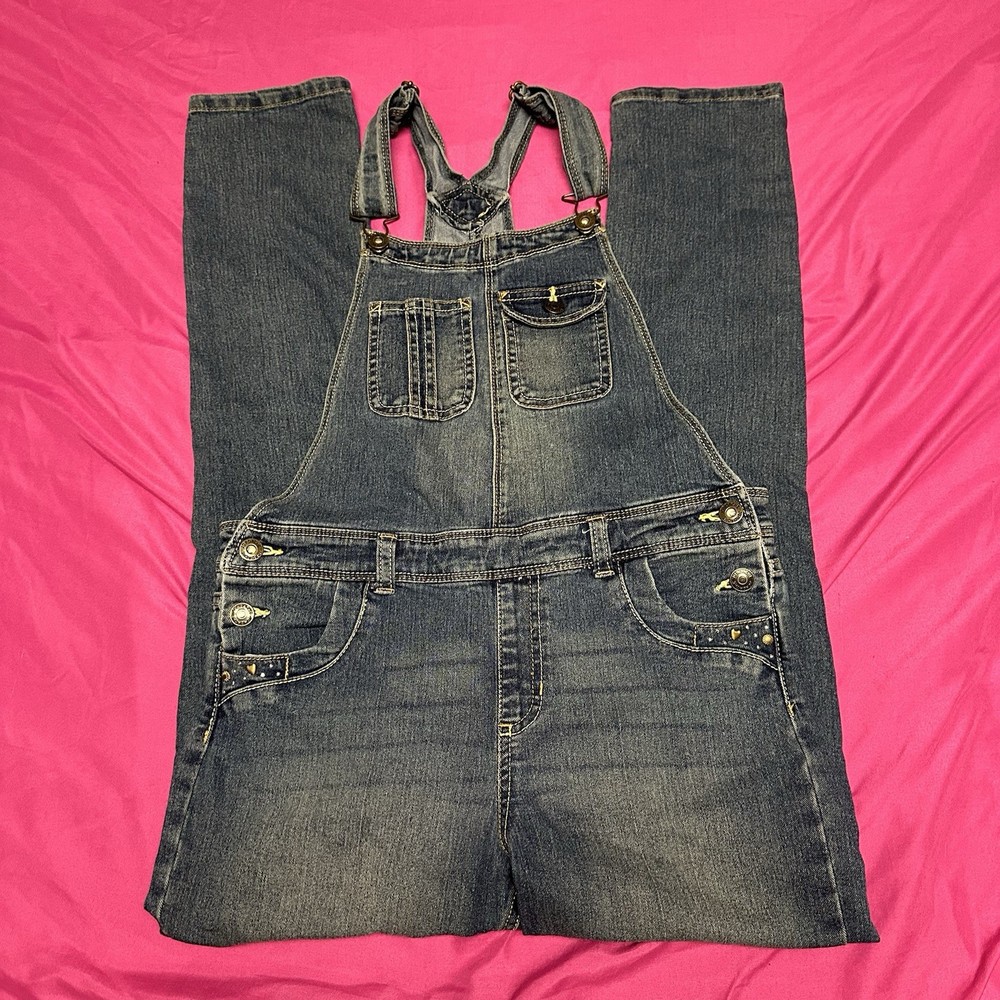 Juniors Girls Jordache Bedazzled Pockets Denim Jeans, Overalls  Xl 14-16￼