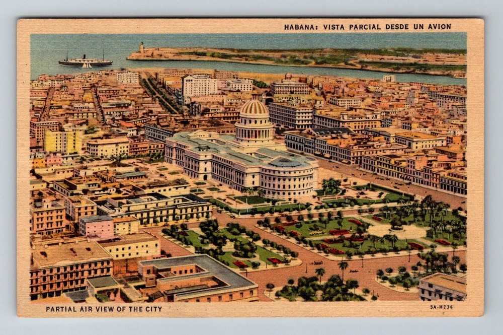 Cuba- Havana Aerial City View Standard Old Postal Card PC View Vintage Postcard