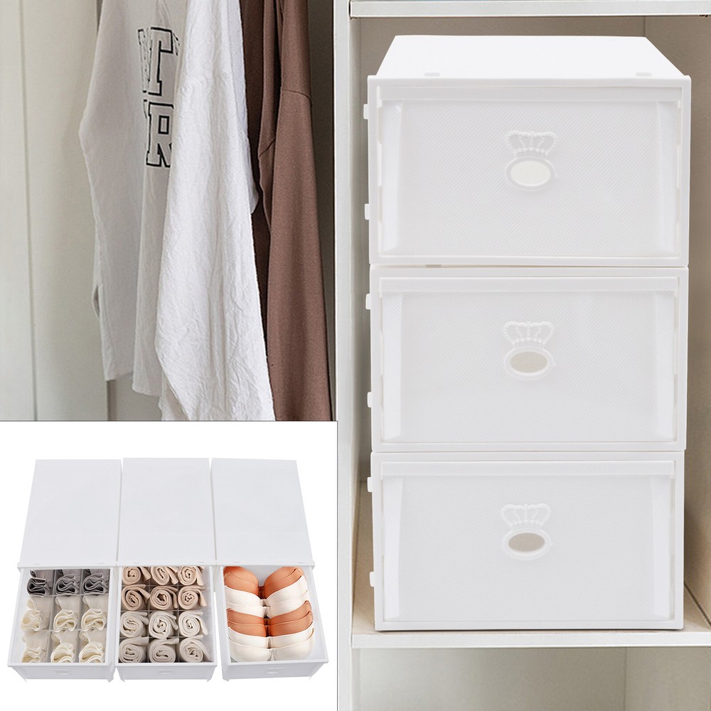 3 Drawer Plastic Storage Bin Cabinet Organizer Container Unit Boxes Stackable
