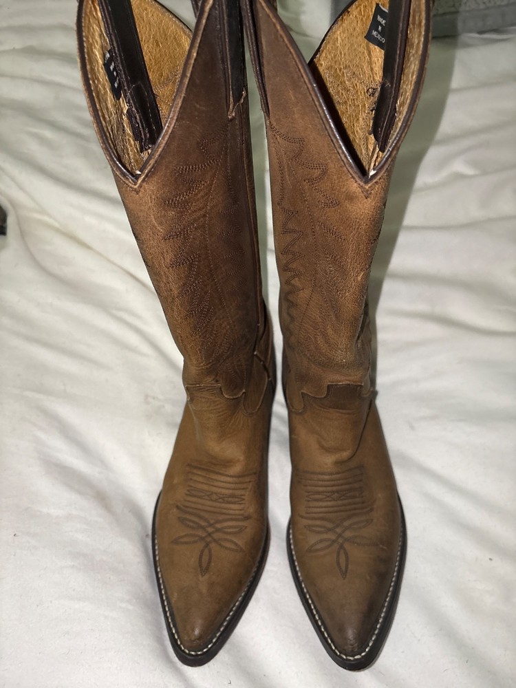 cowboy boots made in Mexico brown leather