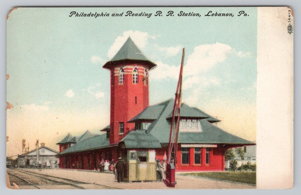 Philadelphia and Reading Railroad Station Lebanon PA Pennsylvania Postcard