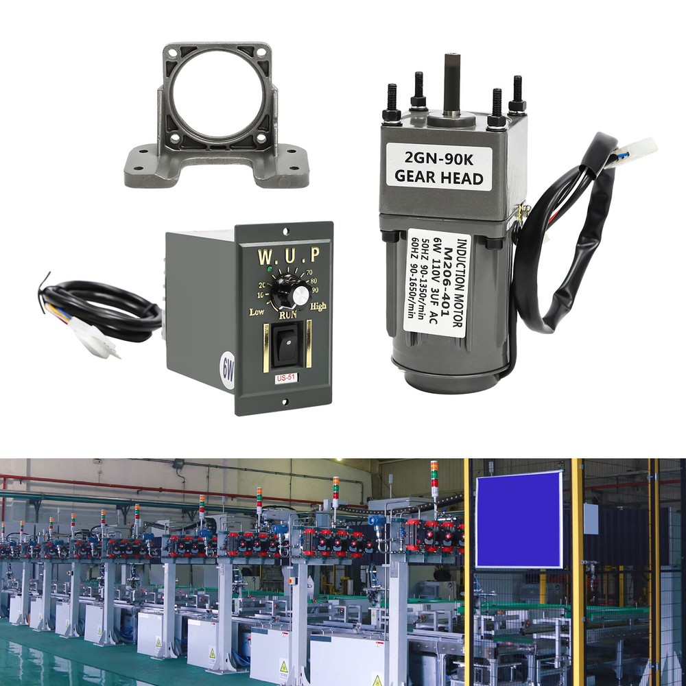 Adjustable Gear Motor Engine AC 110V 6W 2GN 90K 15RPM Gearbox Speed Controller