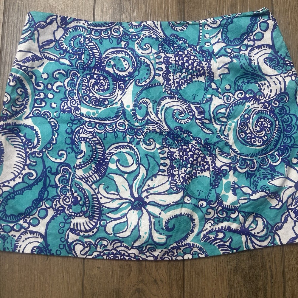 Lilly Pulitzer January Montauk Seafoam Floral Paisley Skort Skirt Womens Size 6
