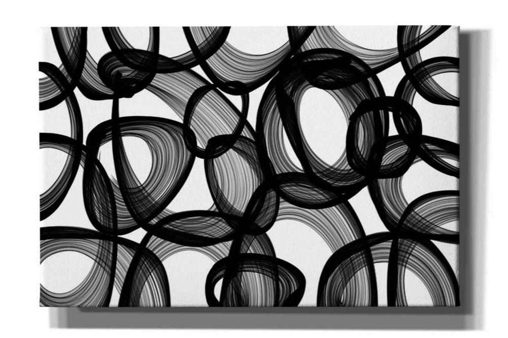 Epic Graffiti 'Abstract Black and White 2015' by Irena Orlov, Giclee Canvas Wall-image