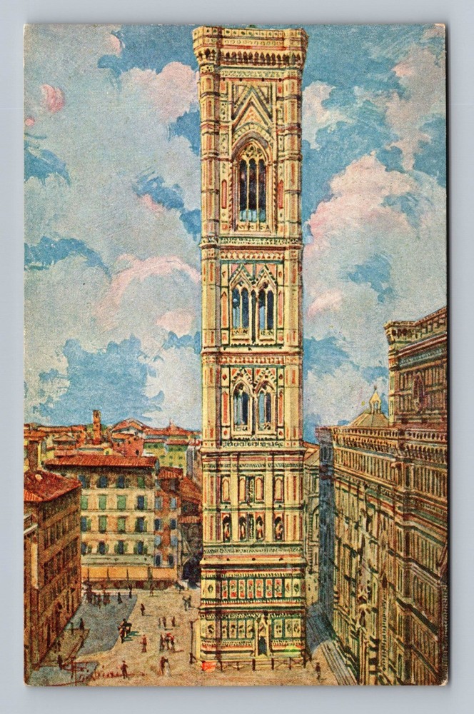 Italy- Florence Bell Tower Of Giotto Standard Old PC Card View Vintage Postcard