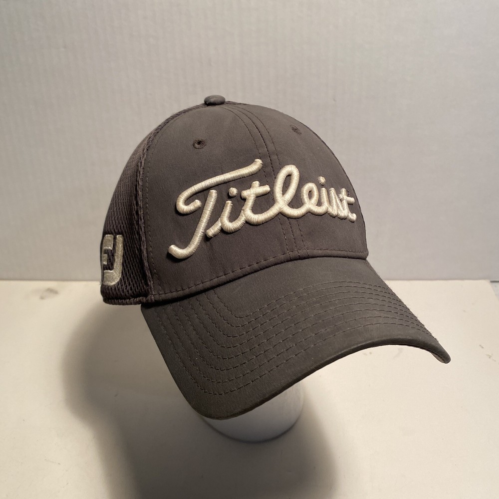 Titleist Pro V1 FJ New Era Fitted L/XL Stretch Gray Mesh Golf Hat Cap