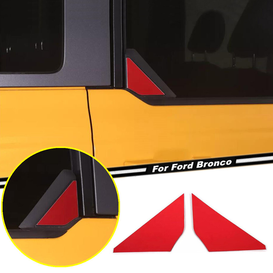 Ford Bronco 21-24 4-Door Red Rear Window Triangle Cover Trim
