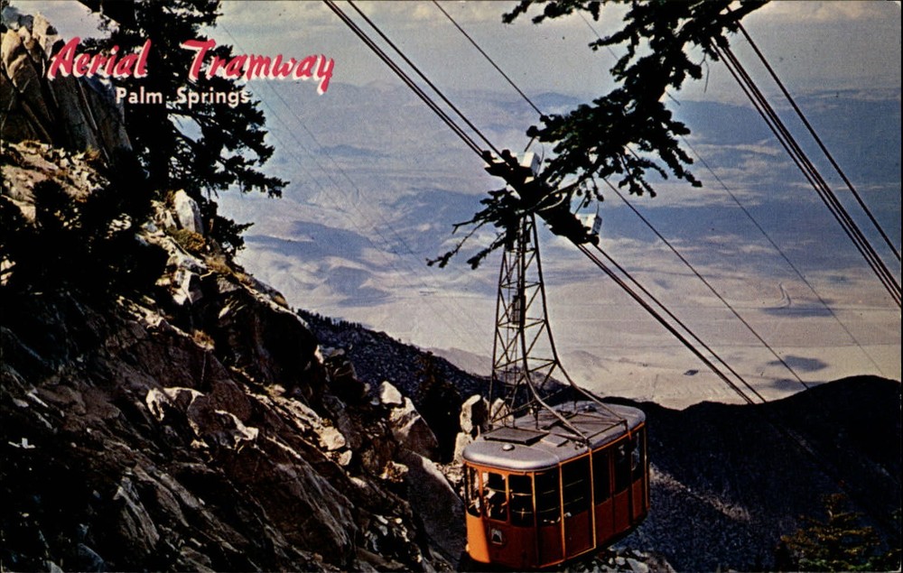 California Palm Springs Aerial Tramway view ~ 1950s-60s vintage postcard sku383