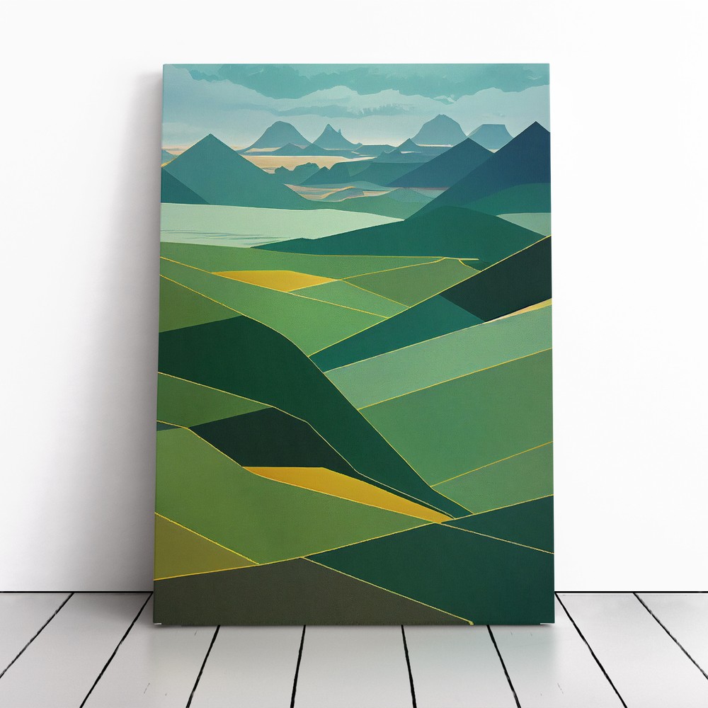 Tranquil Mountain Landscape No.3 Canvas Wall Art Print Framed Picture Home Decor