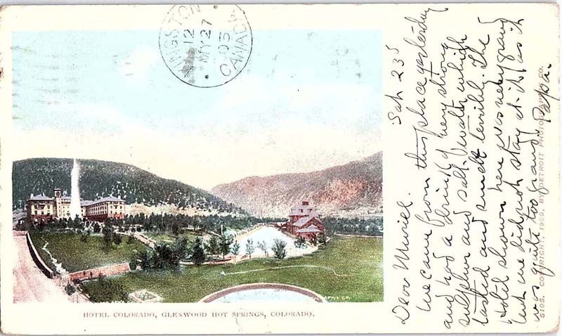 Postcard HOTEL SCENE Hot Springs Colorado CO m/09 AI9666