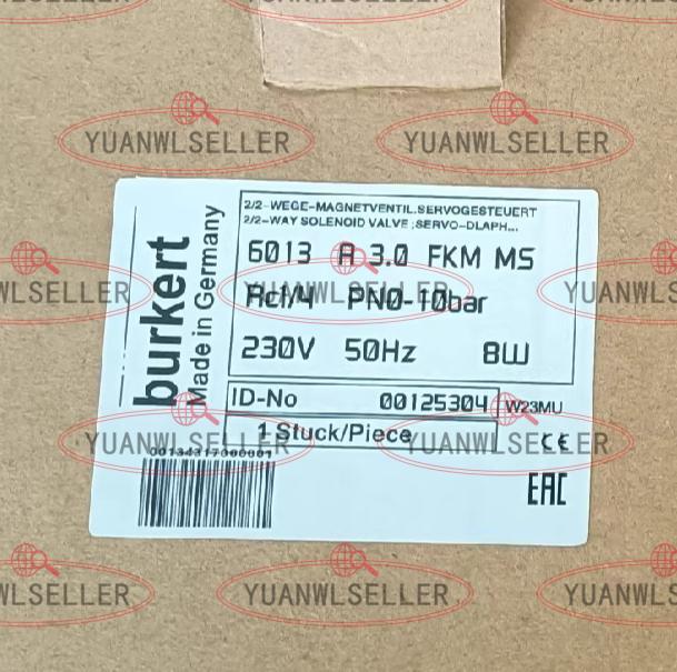 1PC BURKERT 6013 A 3.0 FKM MS Solenoid Valve 00125304 230V New
