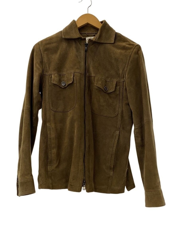 Emmeti Leather Jacket Blouson/44/Goat Leather/Brw/Punching Leather/Suede/Discolo