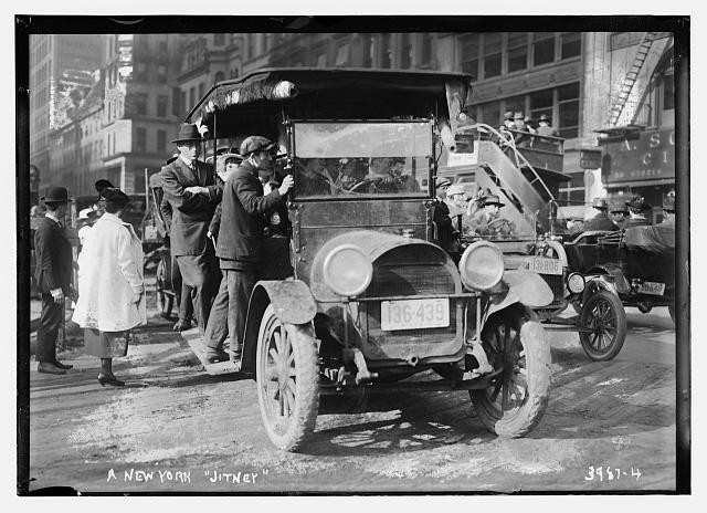 Photo:New York City NY 1910s Jitney Automobile Street Scene People
