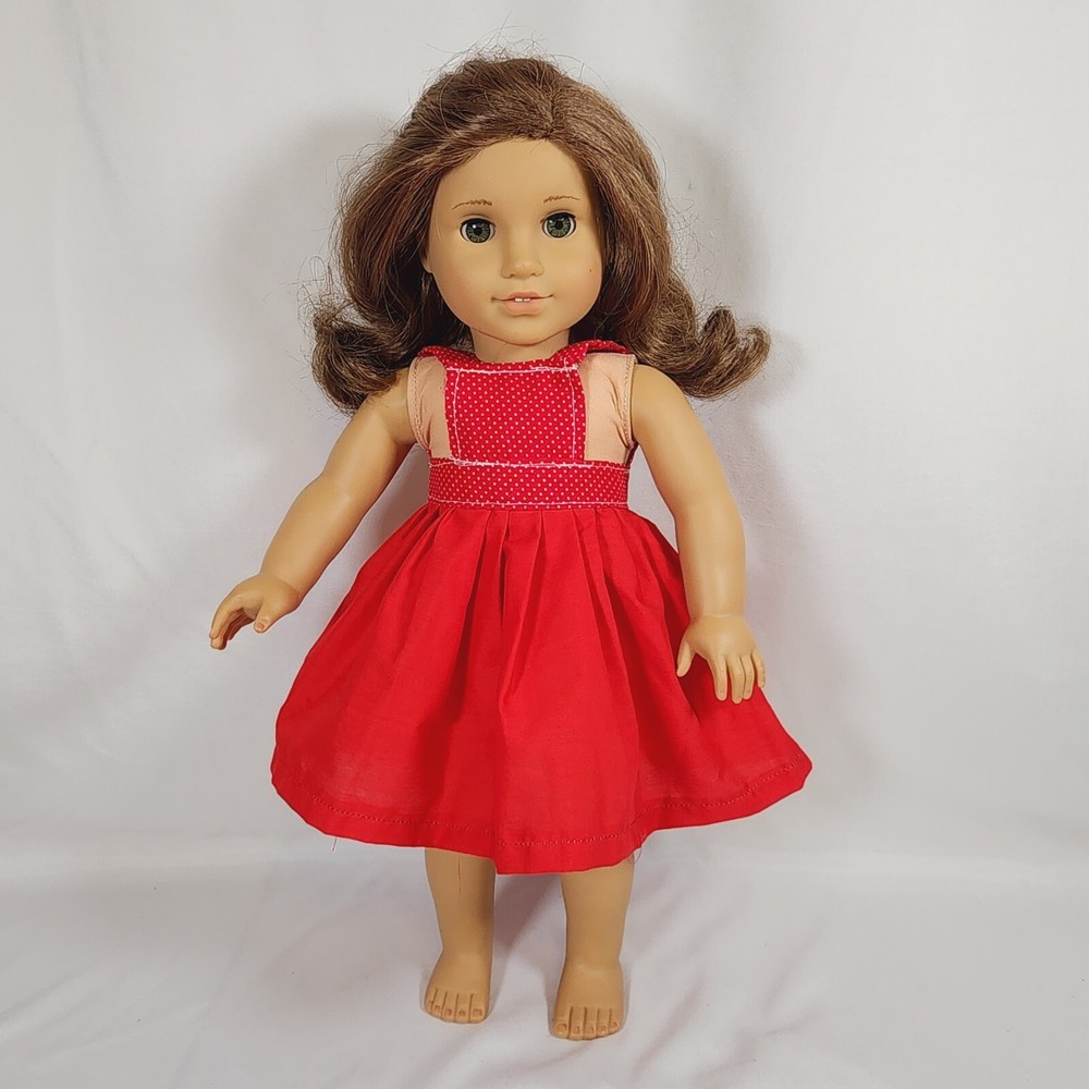 Handmade Red Polka Dot Pinafore Summer Dress Outfit for 18