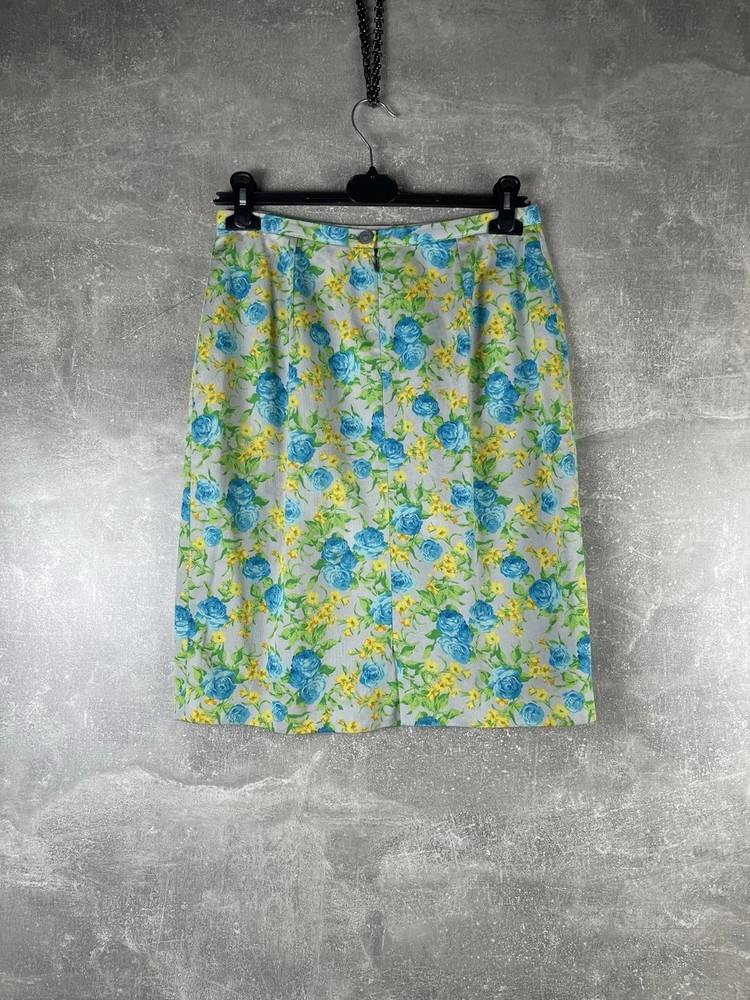 Vintage Versus Gianni Versace Cotton 90s Floral Skirt Multicolor Size 46