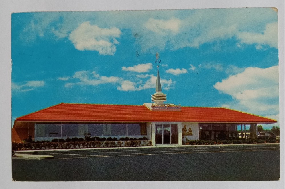 Vintage Howard Johnson's Plainfield NJ Restaurant Postcard 1974 Lusterchrome