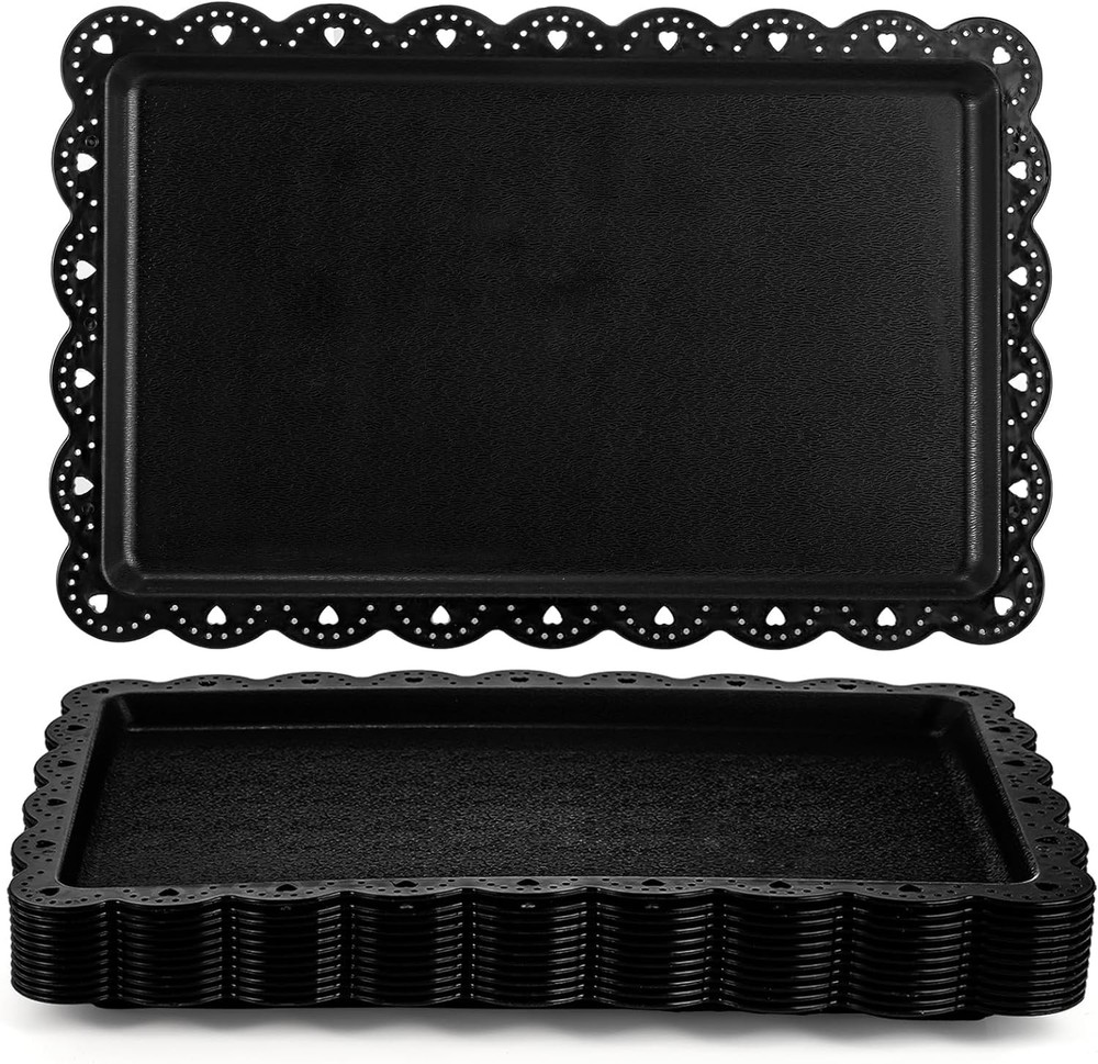 12-Pack Plastic Serving Trays for Fast Food Snacks Fruit Desserts