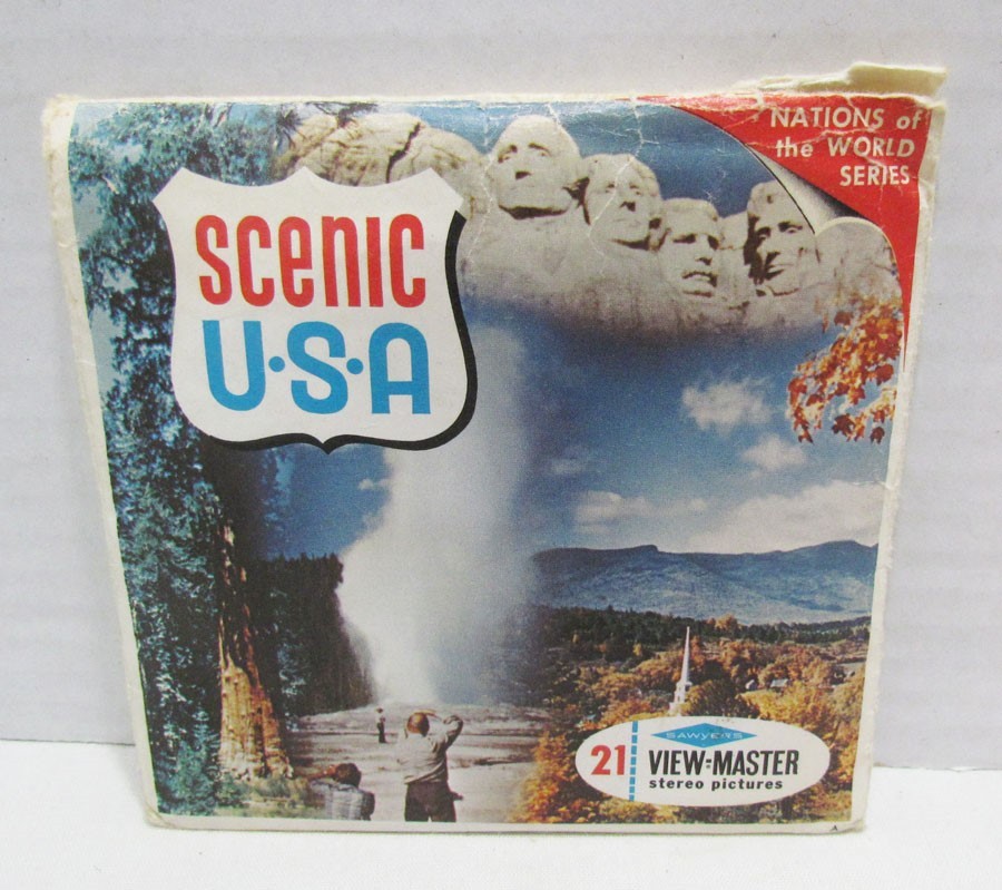 View-Master Packet A 996 Scenic Usa Vintage Viewmaster 3 Reel Set W/ Booklet