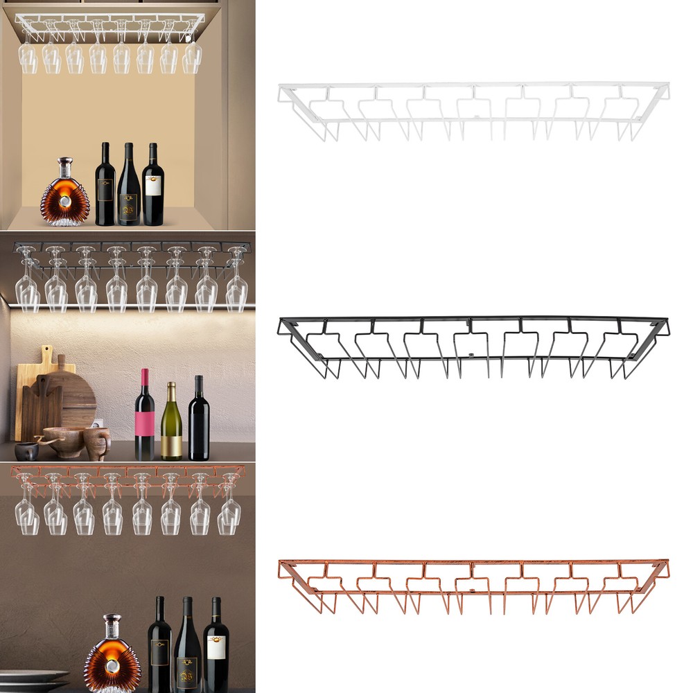 Stemware Hanger Kitchen Wine Glass Rack Under Cabinet Metal Wine Glass Holder