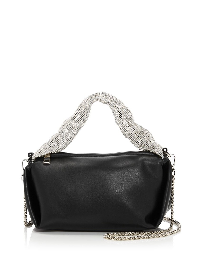 AQUA Women's Black Polyurethane Removable Crossbody 40In Strap Handbag Purse