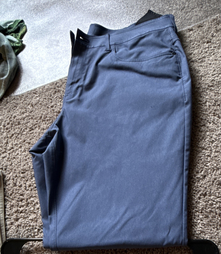 Public Rec Men's Chino Pants Blue Solid  Regular Size 36 36W