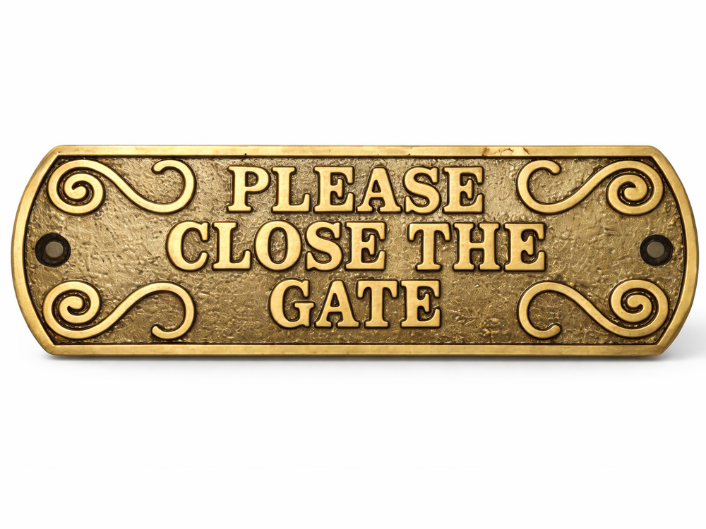 Cast Iron Sign “Please Close The Gate” 6×2 | Rustic, Outdoor, Farmhouse Decor