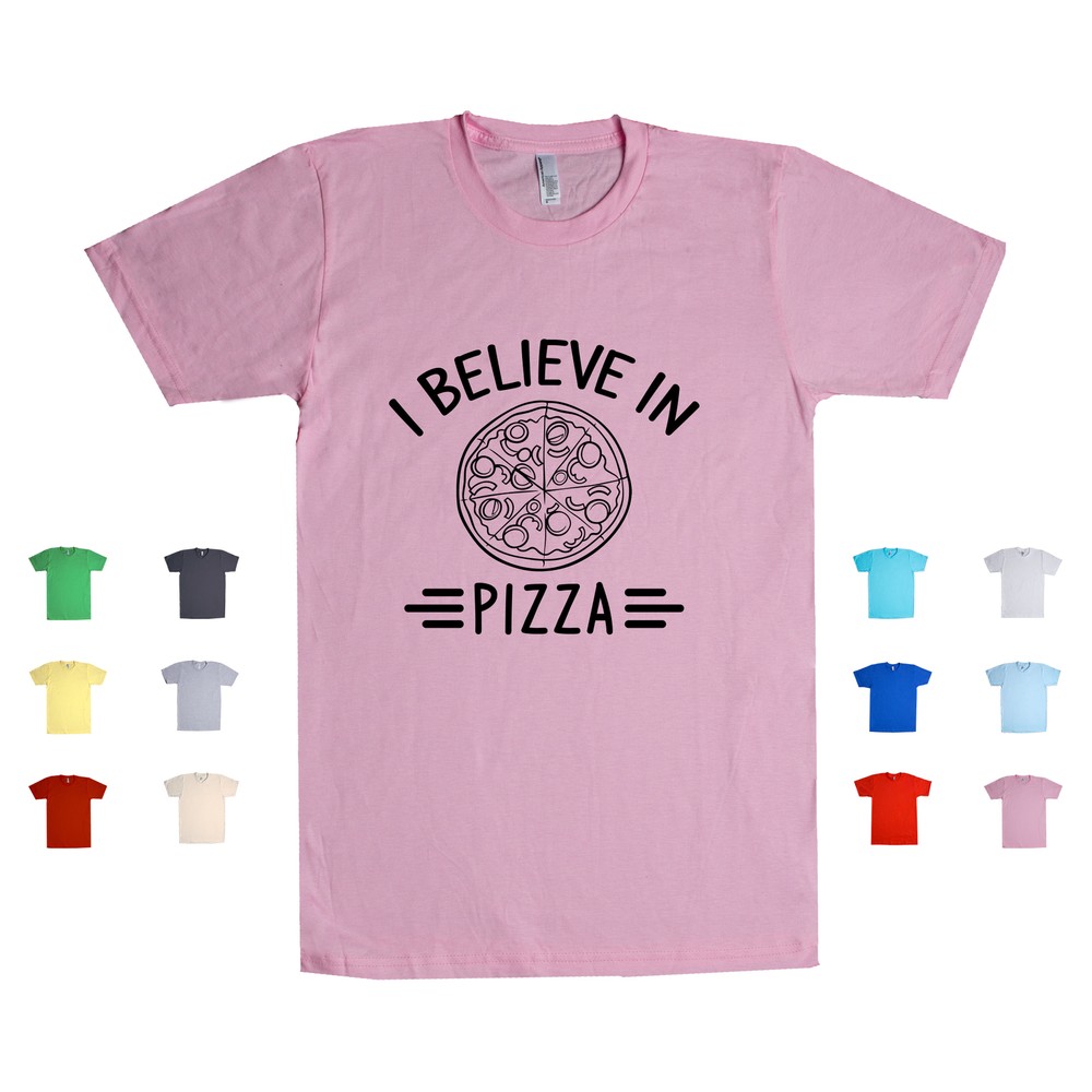 Believe in Pizza Cheesy Pepperoni Comfort Food Unisex Tee