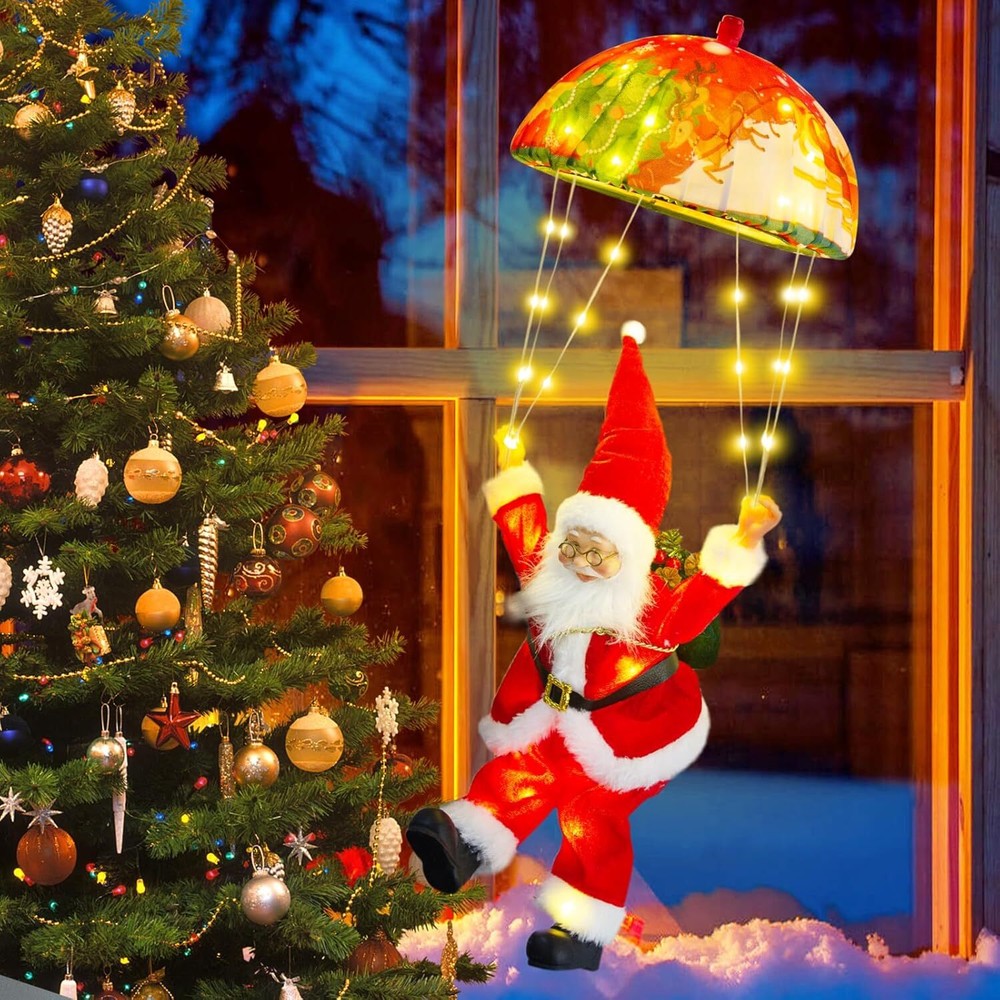 Christmas Decorations Santa Claus Parachute Lights 8 Modes 24.8