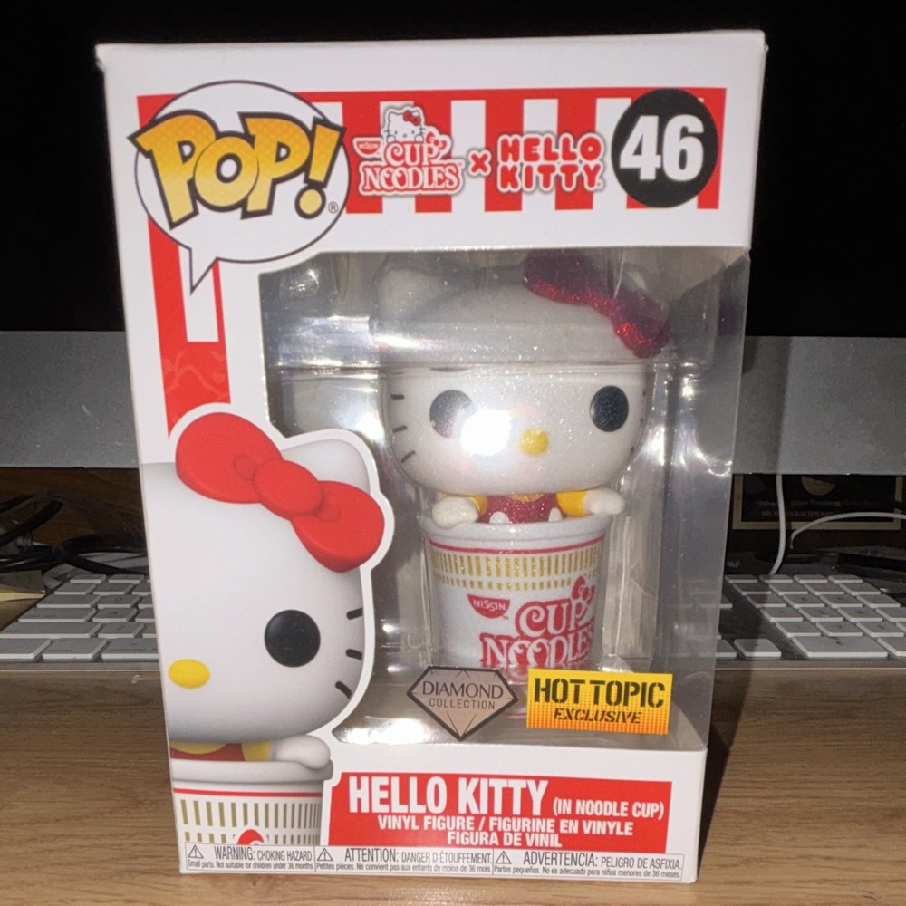 Funko Pop! Hello Kitty Cup Noodles #46 Vinyl Figure Diamond Collection Hot Topic