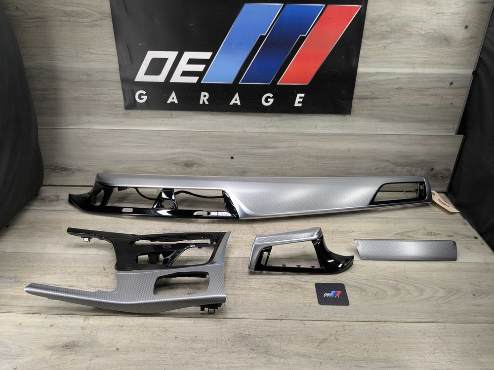17-20 OEM BMW G30 Central Console Dash Panel Chrome Aluminum Interior Trim SET 4