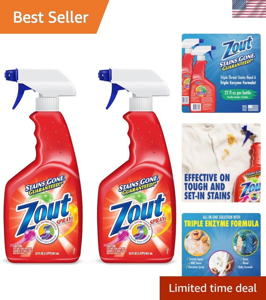 Laundry Stain Remover Spray, Triple Enzyme Formula Removes the Toughest Stain...
