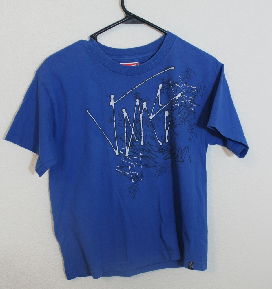 VANS Youth/Kids/Boys Large Short Sleeve Blue T-Shirt, Cotton Shirt