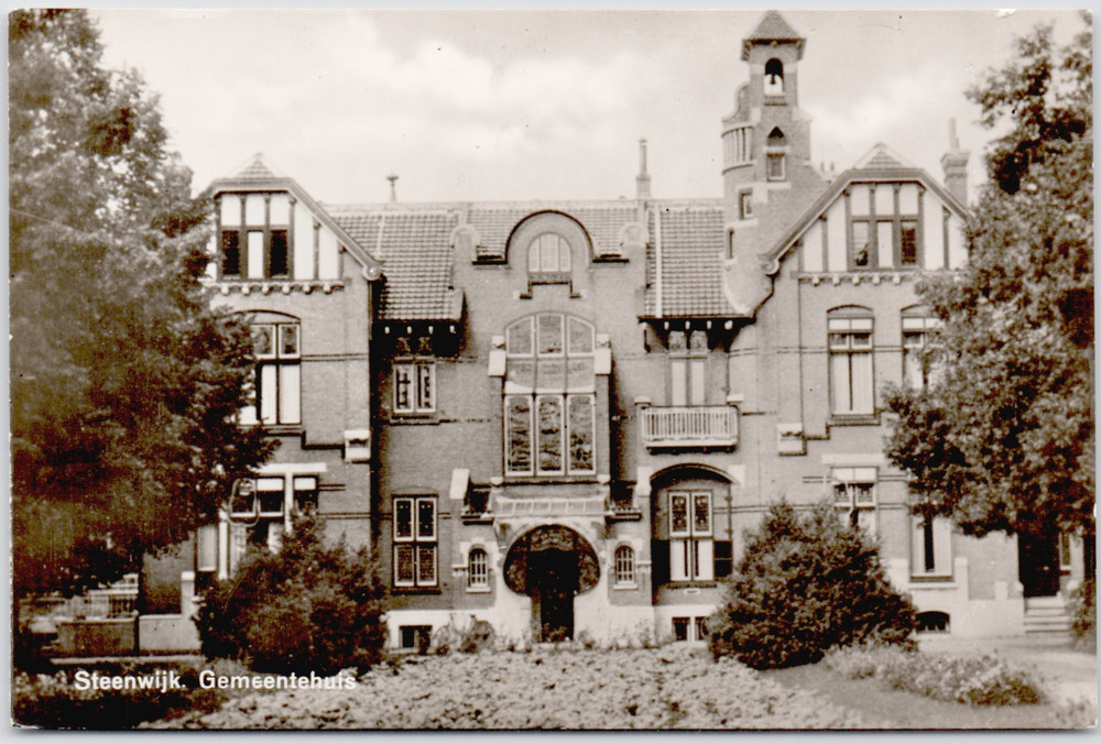 Netherlands Steenwijk 1930 Park Parnassus Tromp Museum Lounge Real Photo RPPC PC