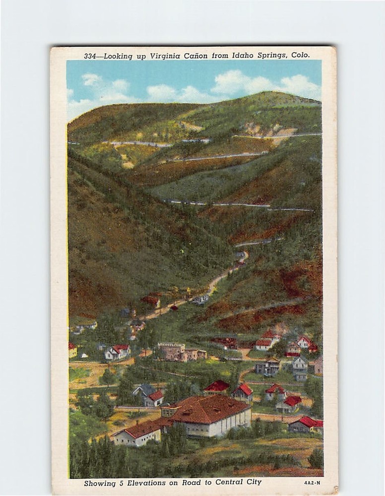 Postcard Looking Up Virginia Canon from Idaho Springs Colorado