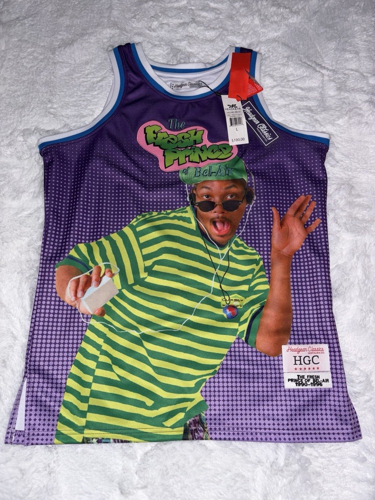 Size L - Headgear Classic Fresh Prince of BelAir Basketball Jersey Men Brand New