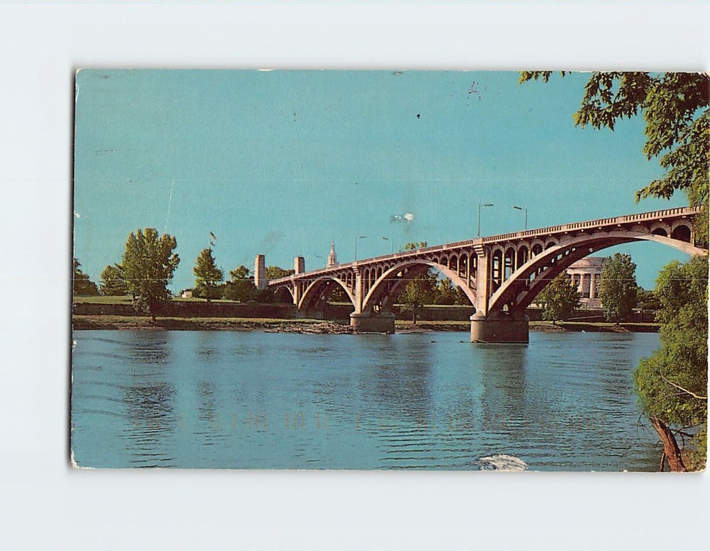 Postcard The Lincoln Memorial Bridge Vincennes Indiana USA North America