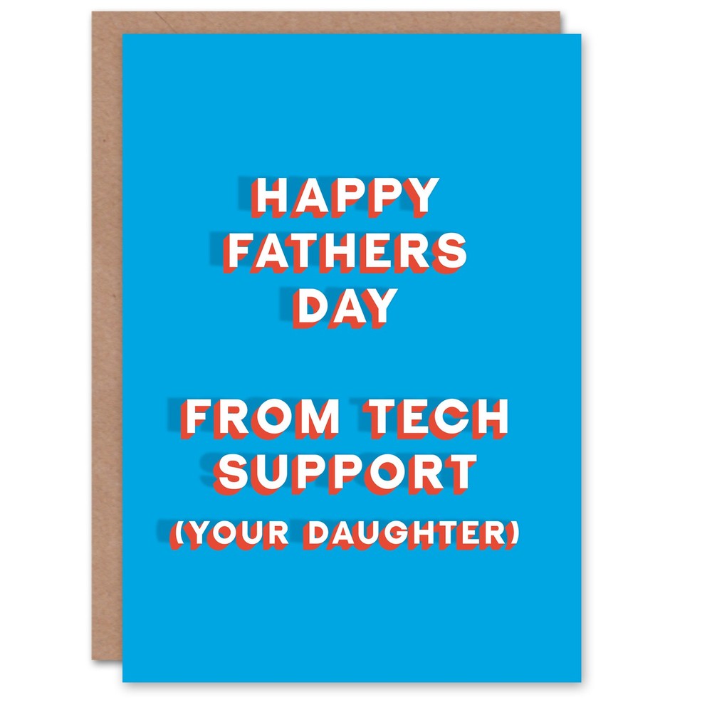 Father's Day Card From Tech Support Daughter Fun Funny Cheeky Humour Joke Dad