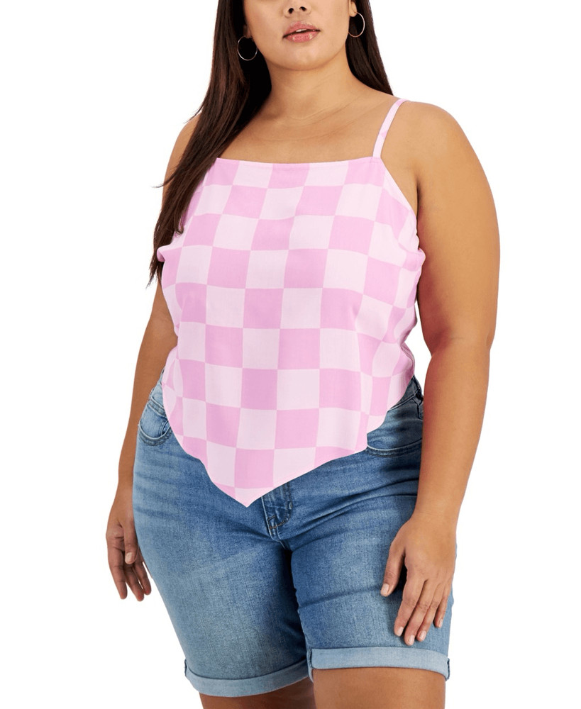 Grayson Threads Black Trendy Plus Size Printed Bandana Top 3X
