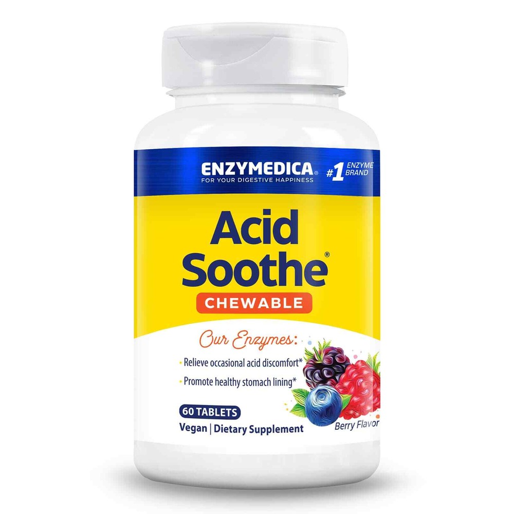 Enzymedica Acid Soothe Chewable Berry 60 Capsules-image