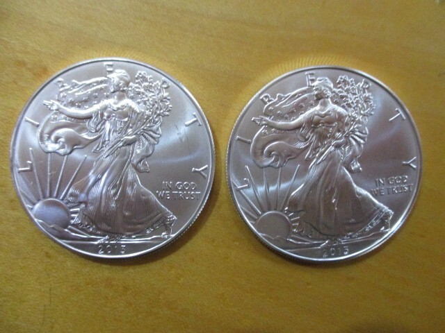 Lot of 2-2013 American Silver eagles  Brilliant UNC. BU 1 Oz .999 Fine