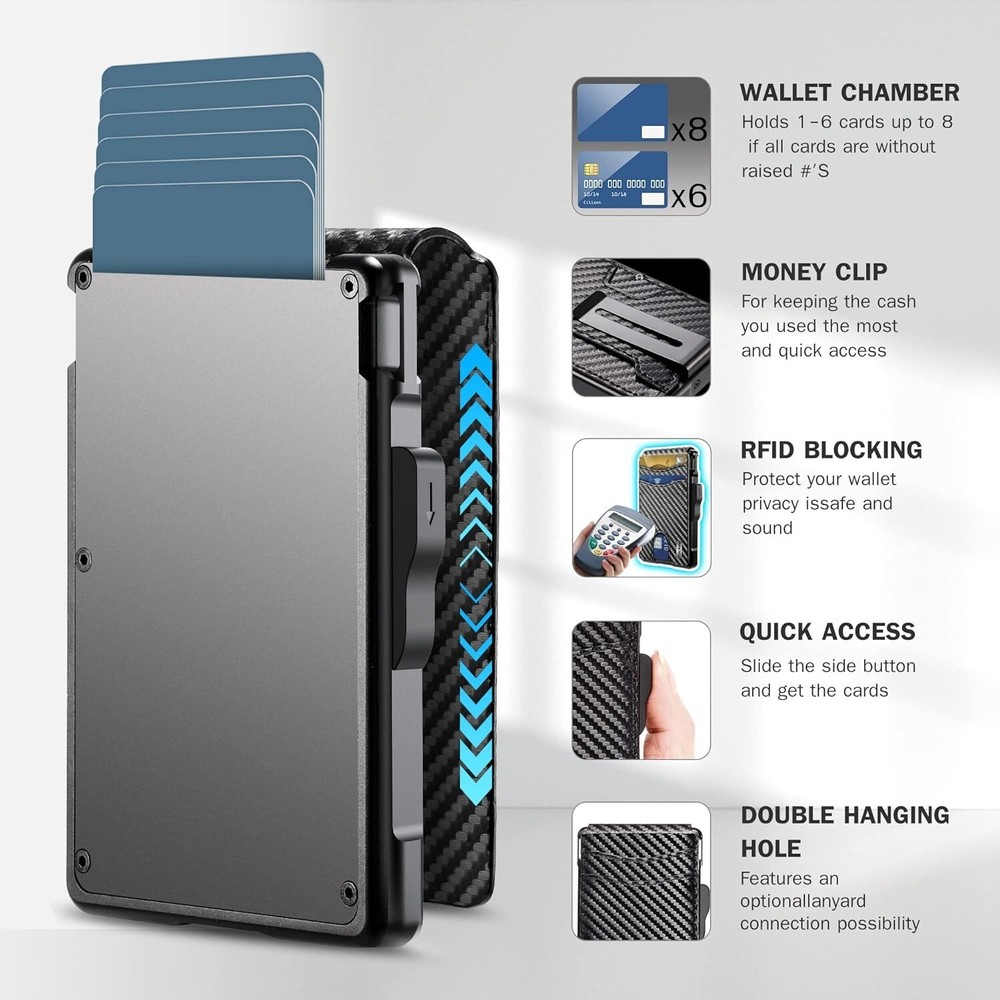 Slim RFID Blocking Bifold Wallet with Money Clip for Men - Minimalist Design  