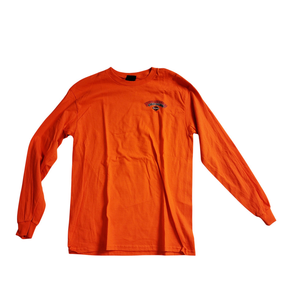Harley Davidson Men's 3XL Orange Long Sleeve Shirt White Mountain Dealer