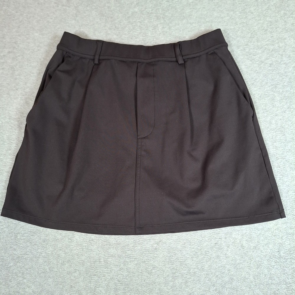 Halara Skort Women Medium Black 2 Pleat Front Pockets Tennis Pickleball Stretch